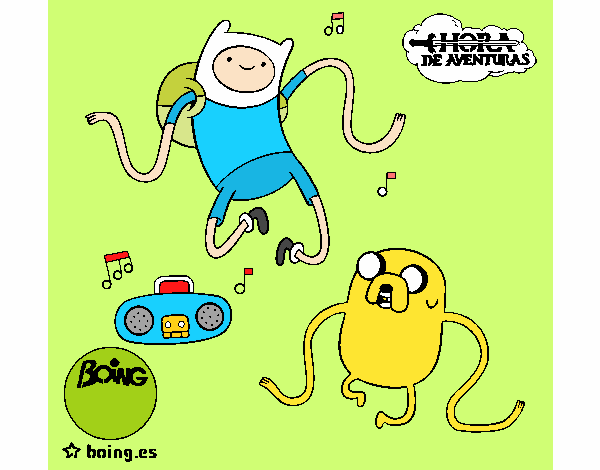 Finn y Jake escuchando música