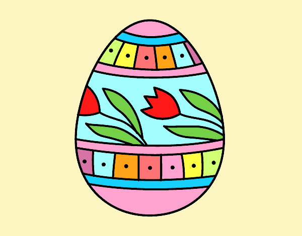 Dibujo Huevo de Pascua con tulipanes pintado por andy2016