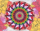 Dibujo Mandala flor con círculos pintado por 3lsa