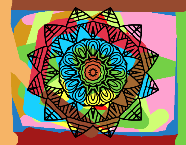 Dibujo Mandala frutal pintado por xavi