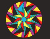 Dibujo Mandala sol triangular pintado por AZULNEGRO