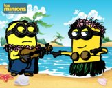 Dibujo Minions - Dave y Phil pintado por ILIANAXD