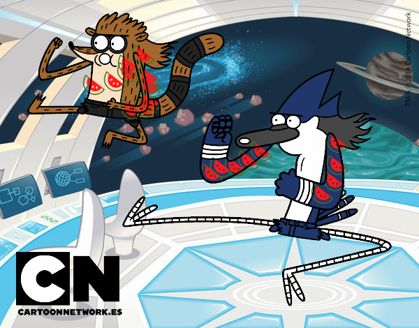 Mordecai y Rigby karatekas