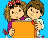 Niños con libros