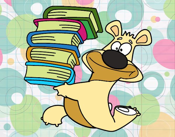 Oso con libros