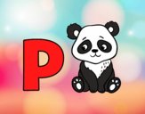 Dibujo P de Panda pintado por zoemarcato