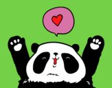 Dibujo Panda enamorado pintado por Laurita350