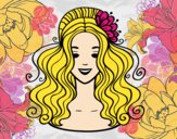 Dibujo Peinado recogido con flores pintado por stephany13