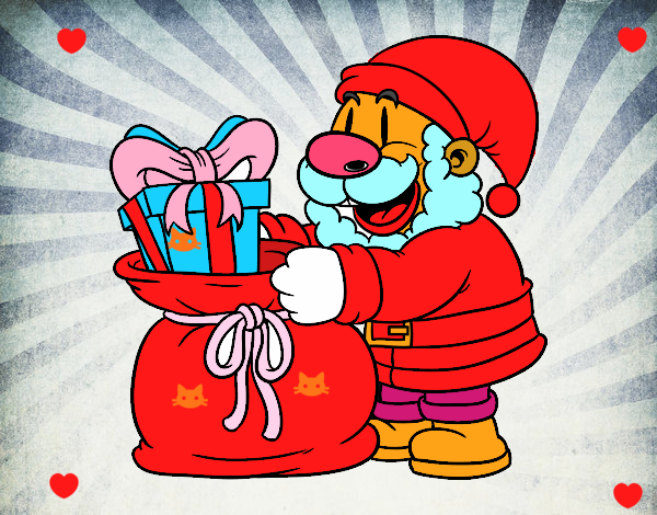 Santa Claus ofreciendo regalos