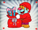 Santa Claus ofreciendo regalos