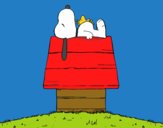 Dibujo Snoopy durmiendo pintado por Guilletrs
