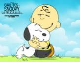 Snoopy y Carlitos abrazados