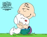 Snoopy y Carlitos abrazados