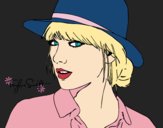 Dibujo Taylor Swift con sombrero pintado por MYC10