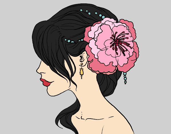 Dibujo Tocado  de novia con flor  pintado por MYC10