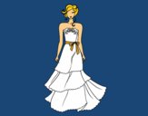 Dibujo Vestido de boda palabra de honor pintado por linda423