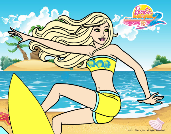 Barbie surfeando