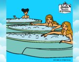 Barbie y sus amigas en el jacuzzi