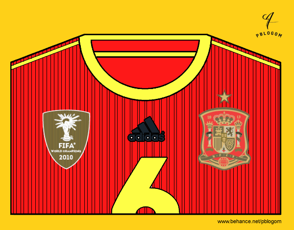 Camiseta del mundial de fútbol 2014 de España