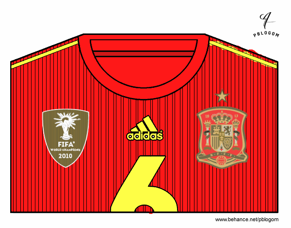 Camiseta del mundial de fútbol 2014 de España