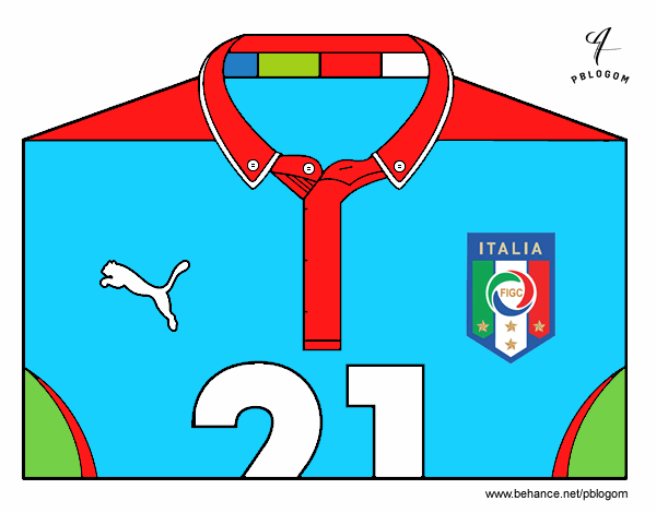 Camiseta del mundial de fútbol 2014 de Italia