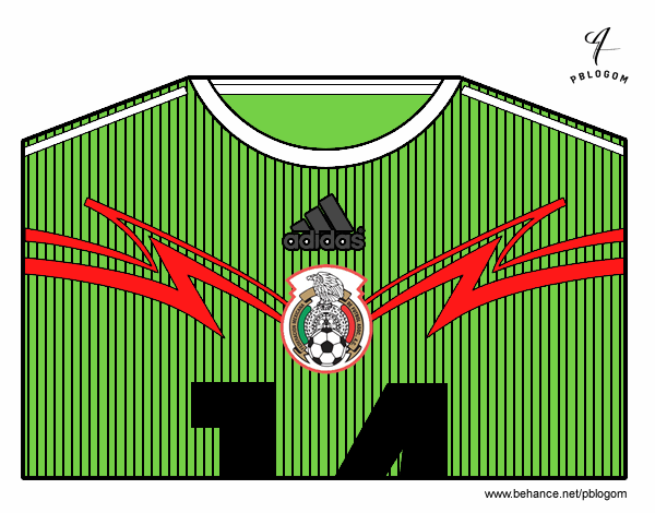 Camiseta del mundial de fútbol 2014 de México