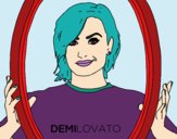 Dibujo Demi Lovato estrella del POP pintado por queyla