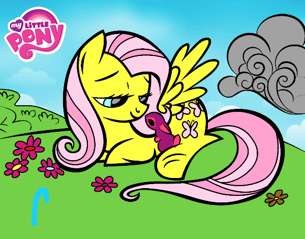 Fluttershy con un conejito