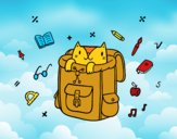 Dibujo Gato dentro de una mochila pintado por zoemarcato
