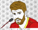 Dibujo Gerard Piqué en rueda de prensa pintado por josecito16