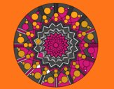 Dibujo Mandala flor con círculos pintado por macri
