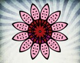 Dibujo Mandala flor con pétalos pintado por macri