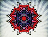 Dibujo Mandala flor simétrica pintado por cintiaespi