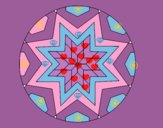 Dibujo Mandala mosaico estrella pintado por ChiquiPa