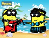 Dibujo Minions - Dave y Phil pintado por micaaaaaa