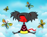 Niña con mariposas