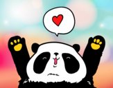 Dibujo Panda enamorado pintado por ru_82