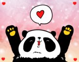 Dibujo Panda enamorado pintado por leyla345
