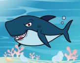 Dibujo Tiburón dentudo pintado por juanjesus3