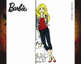 Barbie con cazadora de cuadros