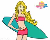 Barbie con tabla de surf