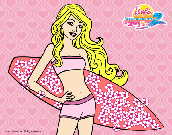 Barbie con tabla de surf