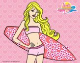 Barbie con tabla de surf