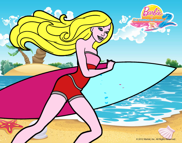 Barbie corre al agua