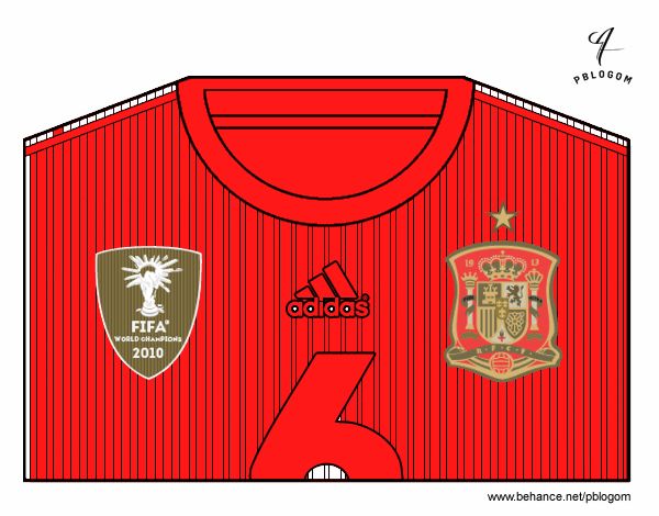 Camiseta del mundial de fútbol 2014 de España