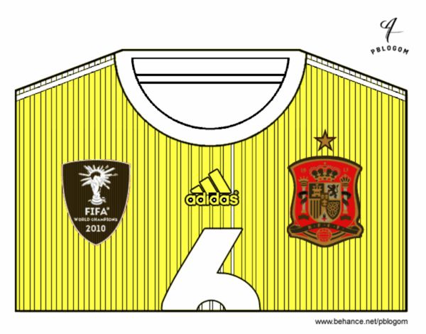 Camiseta del mundial de fútbol 2014 de España