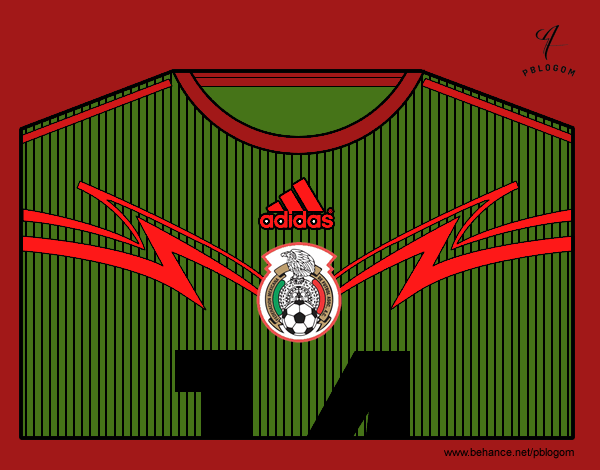 Camiseta del mundial de fútbol 2014 de México