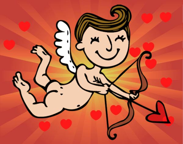 Cupido contento con flecha