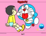 Dibujo Doraemon y Nobita pintado por LUCIARC