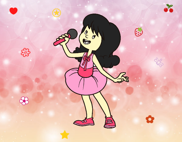 Estrella del pop cantando